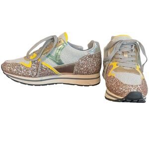 NWOB MI.IM Rose Gold Glitter Lace Up Sneakers Women’s Size 8.5‎